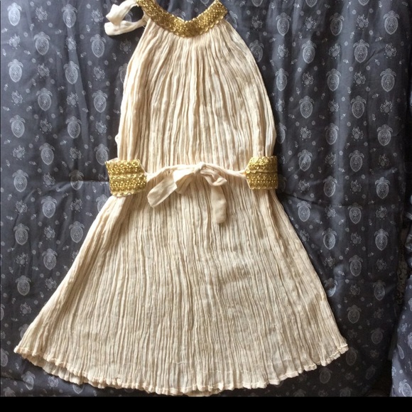 Armless Top with Gold Trim and Tie - Picture 2 of 2